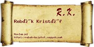Rebák Kristóf névjegykártya
