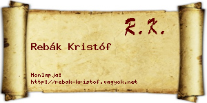 Rebák Kristóf névjegykártya